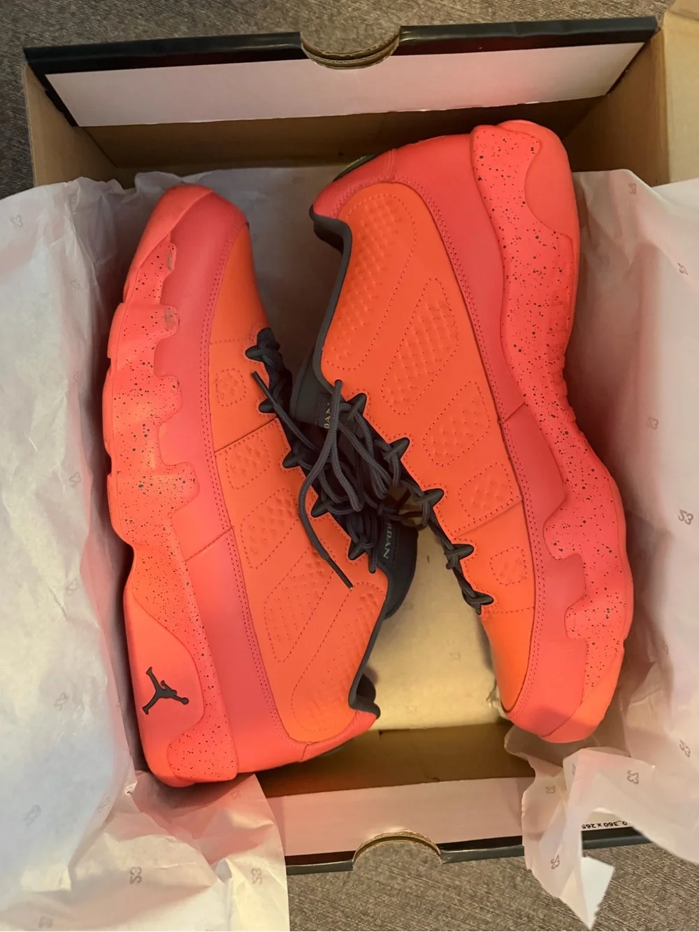 Jordan Kids' Bright Coral Red Sneakers with Black Laces